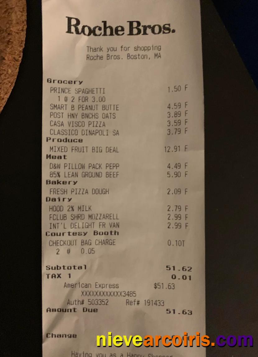 Roche Bros supermarket payment check